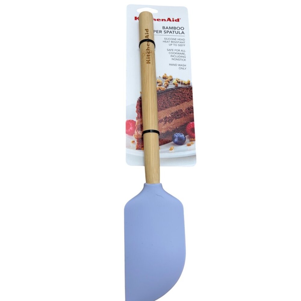 KitchenAid Lavender Bamboo Spatula With Silicone Head New!